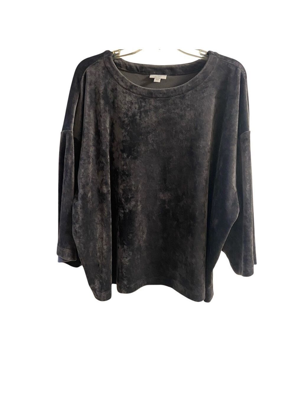 J Jill pure Jill Women's Dark Gray Velvet top oversized Large